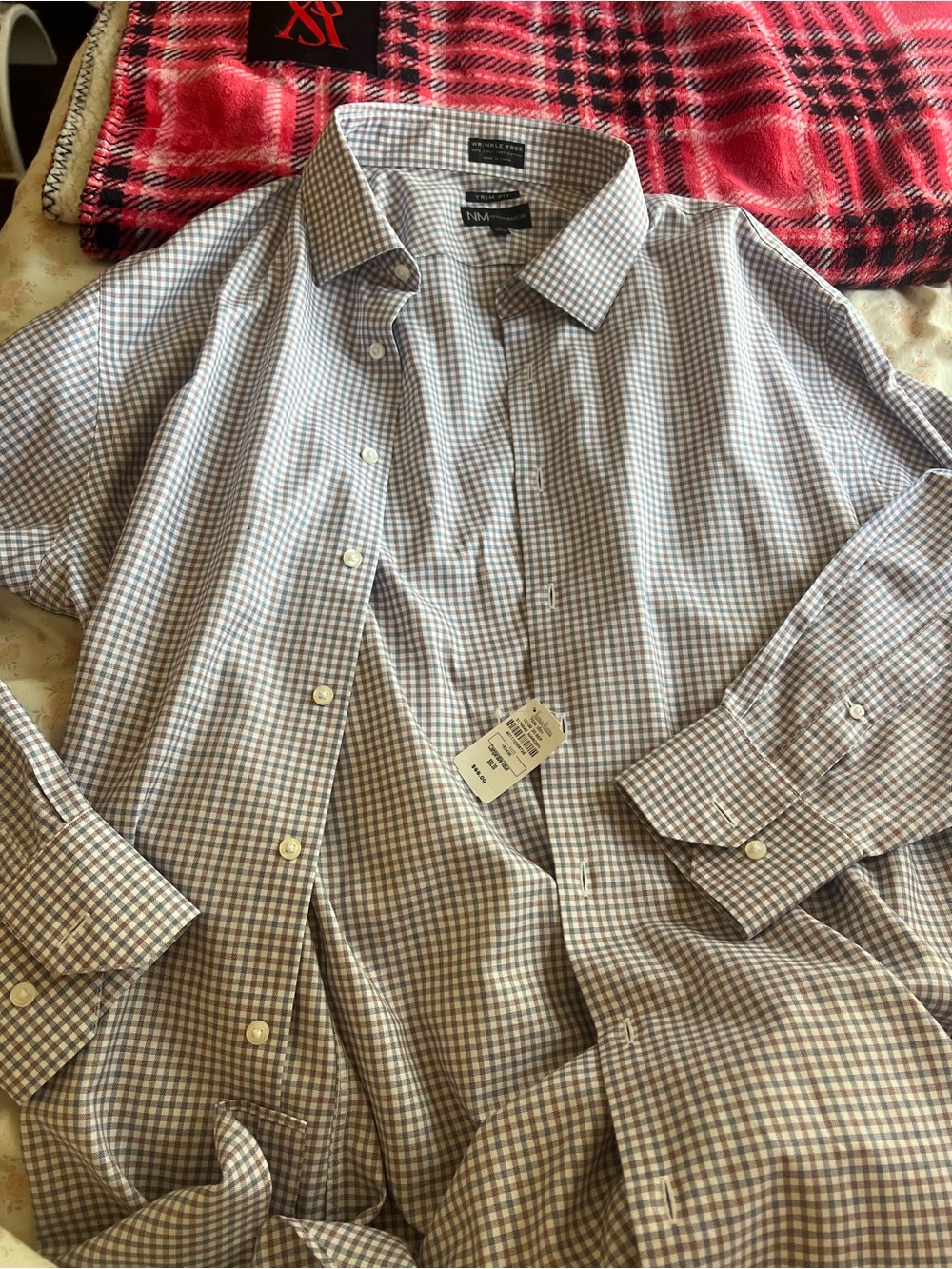 🆕 Neiman Marcus Mens Trim Fit Dress Shirt NWT- Size 18